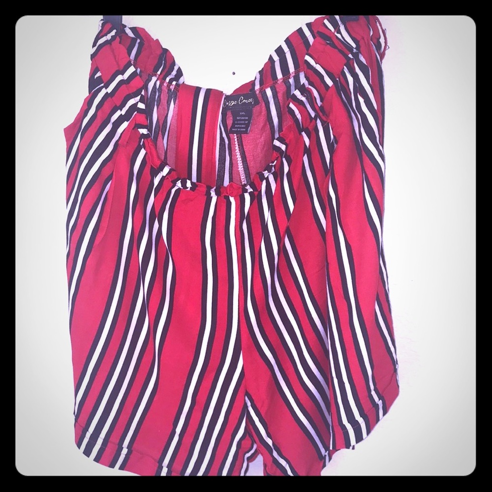 Cassie Concepts Black, Red and White Stripe Shorts